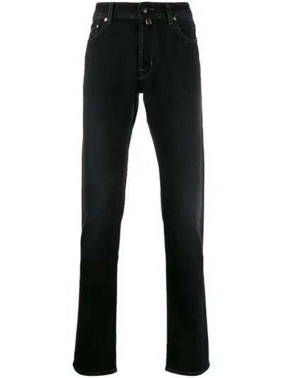 Jacob Cohen Straight-leg Jeans With Pocket Square In Black