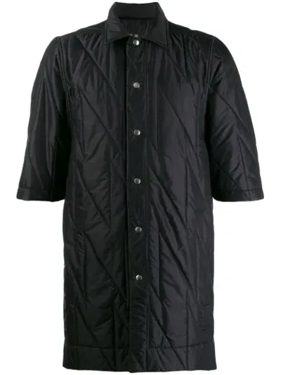 Rick Owens Drkshdw Quilted Button-up Shirt In Black