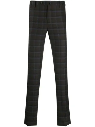 Pt01 Checked Trousers In Brown