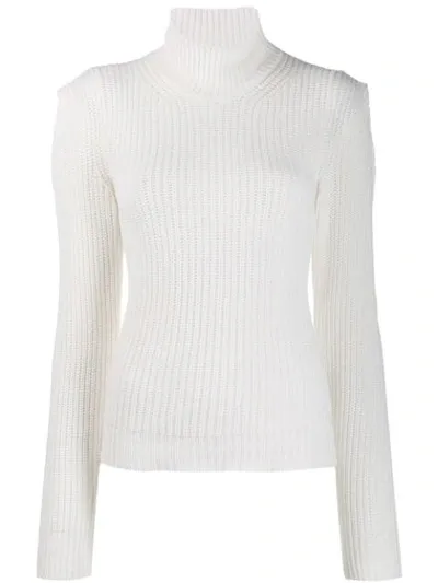 L'autre Chose Slim-fit Mock Neck Jumper In White