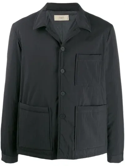 Maison Flaneur Multi-pocket Shirt Jacket In Blue