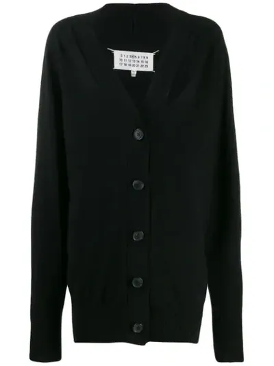 Maison Margiela Cut-out Cashmere Cardigan In Black