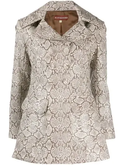 Alexa Chung Snakeskin Effect Blazer In Neutrals