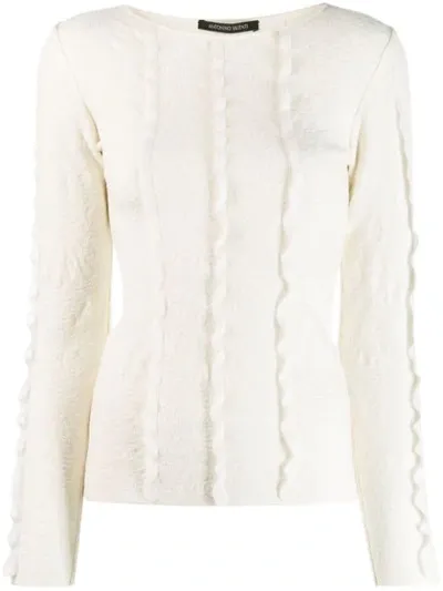 Antonino Valenti Frill-trim Fitted Top In White