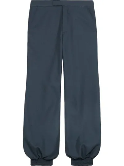 Gucci Blue Drill Military Trousers