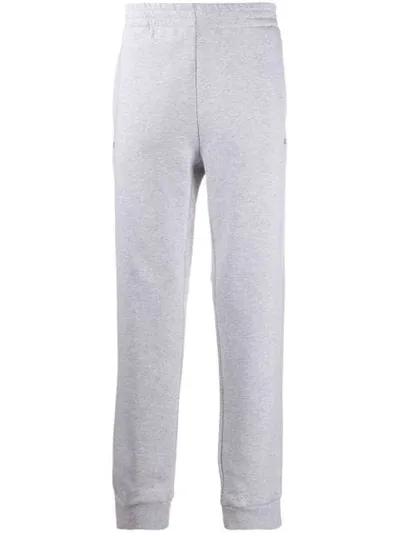 Msgm Logo Stamp Track Pants In Grey