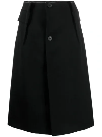 Maison Margiela A-line Patch Pocket Skirt In Black