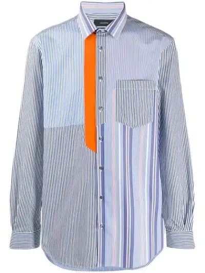 Joseph Joli Pinstripes Mix Shirt In Blue