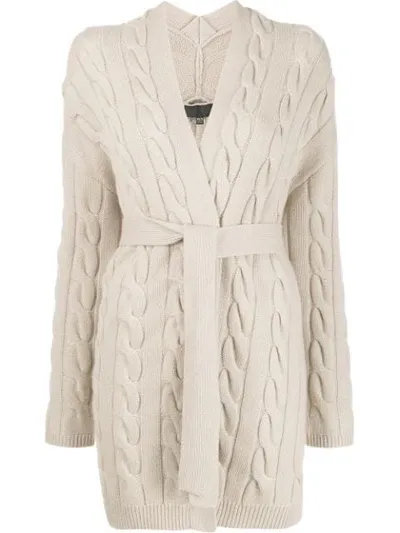 Nili Lotan Belted Knit Cardigan In Neutrals