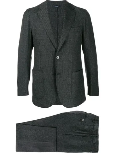 Tombolini Two-piece Check Suit In Grey