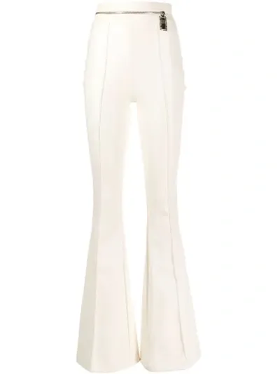 Elisabetta Franchi Zip Detail Trousers In Neutrals