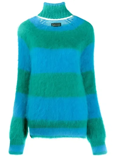 Gianluca Capannolo Striped Knitted Jumper In Blue