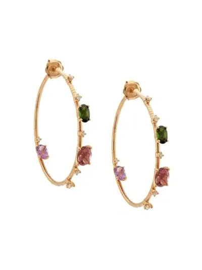 Mattia Cielo 18kt Rose Gold Rugiada Collection Rainbow Hoops