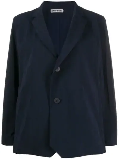 Issey Miyake Geometric Single-breasted Blazer In Blue