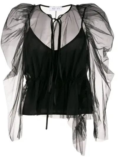 Act N°1 Ruffle Top In Black