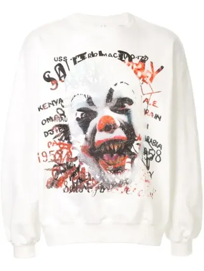 Doublet Clown Print Sweatshirt In White