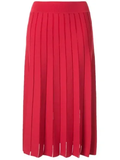 Casasola Pleated Knit Skirt In Red