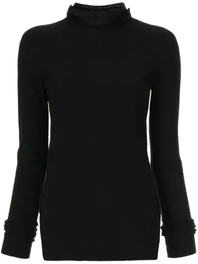 System Side-slit Rollneck Sweater In Black