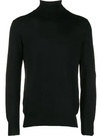 Lc23 Slim-fit Roll-neck Jumper In Black