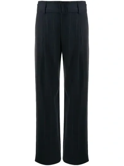 Vince Belted Wide-leg Trousers In Blue