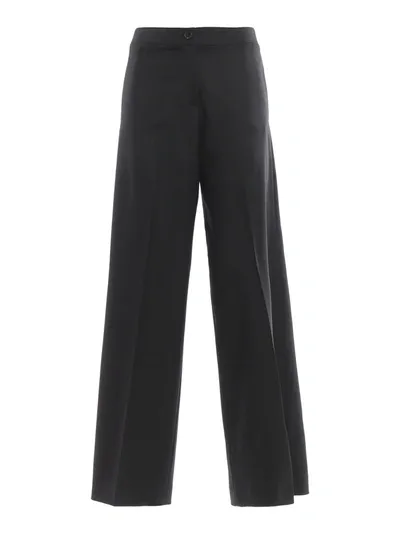 Giada Benincasa Ciao Amore Wide Leg Embroidery Trousers In Dark Grey