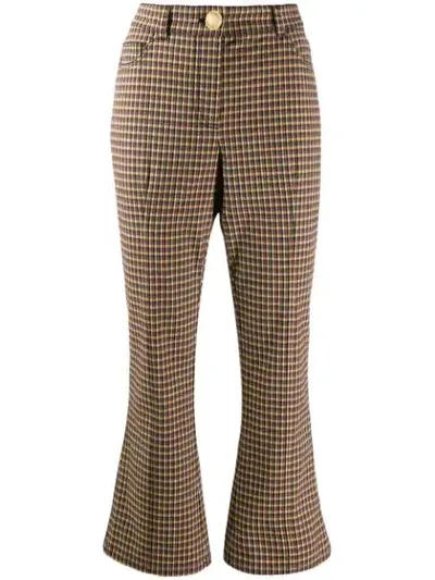 Derek Lam 10 Crosby High-waisted Kick Flare Trousers In Brown