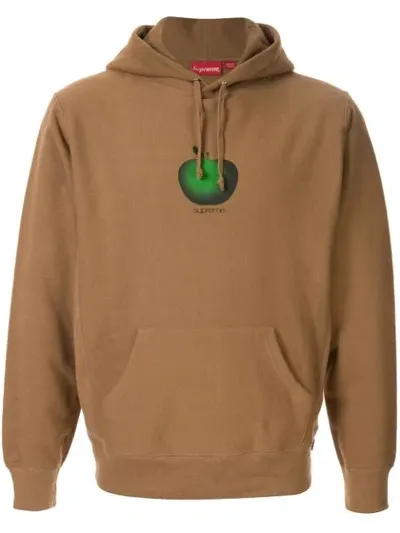 Supreme Apple Hoodie In Brown