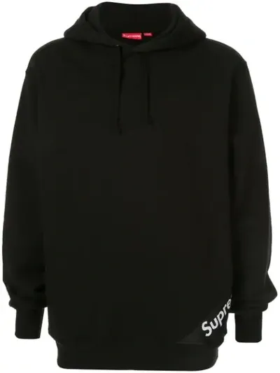 Supreme Corner Label Hooded Sweatshirt In Black