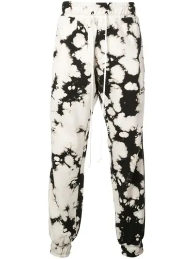 Daniel Patrick Roaming Acid Wash Track Pants In White Acid Black