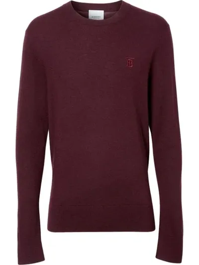 Burberry Cashmere Monogram Motif Sweater In Red