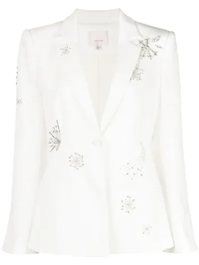 Cinq À Sept Rumi Shooting Star Embellished Blazer In Ivory Silver