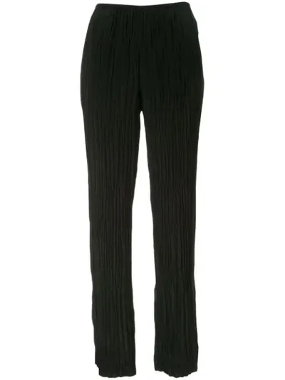 Vince Crinkle Pleat Trousers In Black