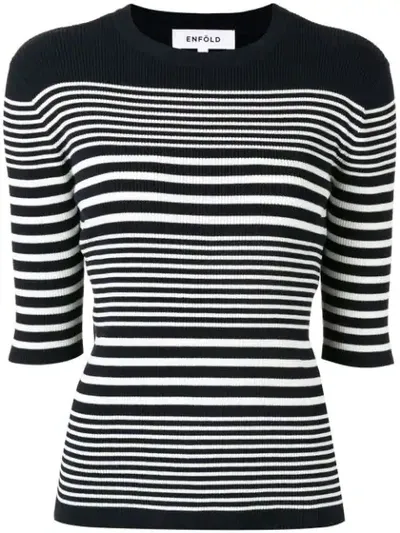 Enföld Striped Knitted Top In Blue