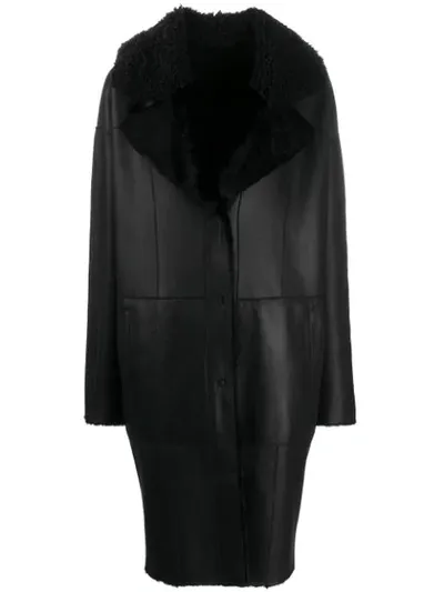 Drome Reversible Hooded Coat In Black