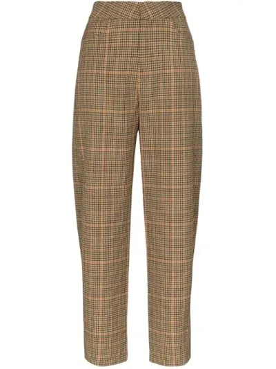 Totême Novara Straight-leg Check Trousers In Brown