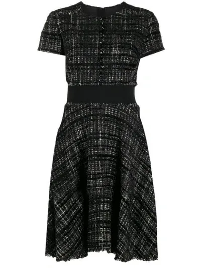 Paule Ka Flared Tweed Dress In Black