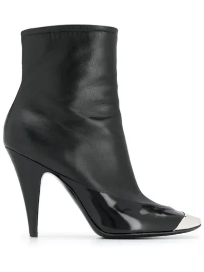 Emilio Pucci Square Toe Booties In Black