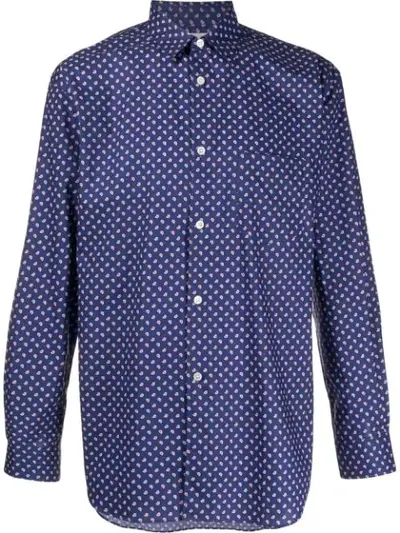 Comme Des Garçons Shirt Hemd Mit Paisley-print In Blue