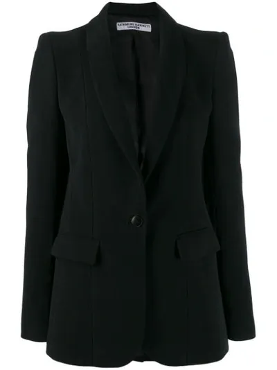 Katharine Hamnett Sofia Single-breasted Wool Blazer In Black