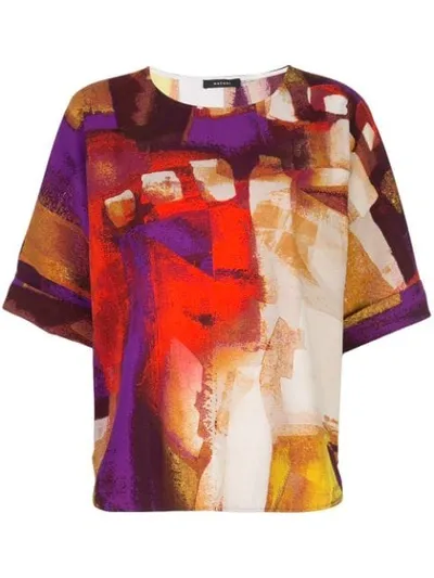 Natori Printed Shirt Top In Multicolour