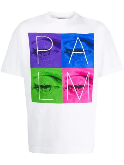 Palm Angels Graphic Print T-shirt In White