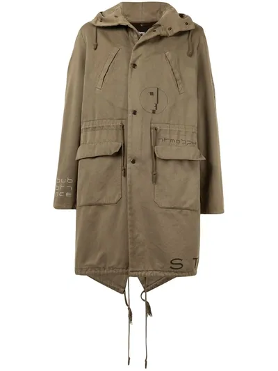 Pre-owned Raf Simons 2003 Aw Saville Fishtail Parka Coat In Brown