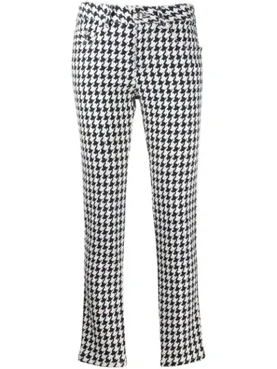 Alexander Mcqueen Houndstooth Print Jeans In Black