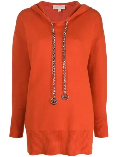 Michael Michael Kors Chain Hoodie In Orange