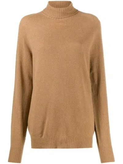 Ma'ry'ya Rollneck Knit Sweater In Neutrals