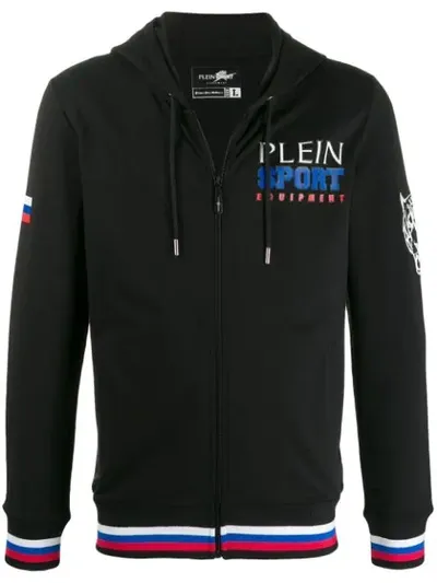 Plein Sport Chest Logo Hoodie In Black