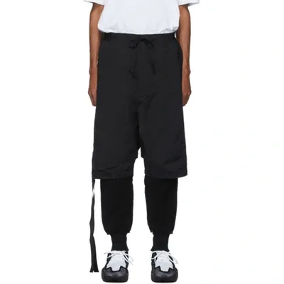 Ben Taverniti Unravel Project Unravel Black Cotton And Nylon Sweatpants In 1000 Black