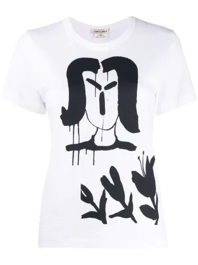 Comme Des Garçons Graphic Print T-shirt In White