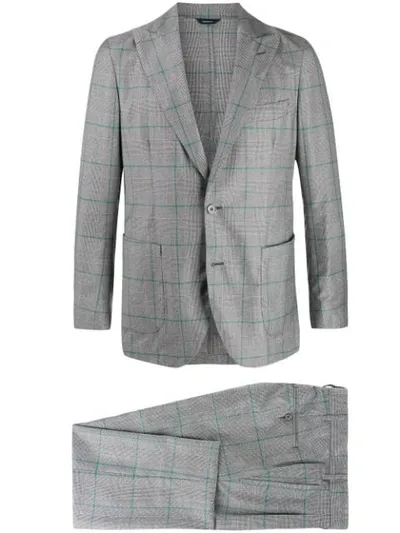 Tombolini Fitted Single-breasted Suit In Grey