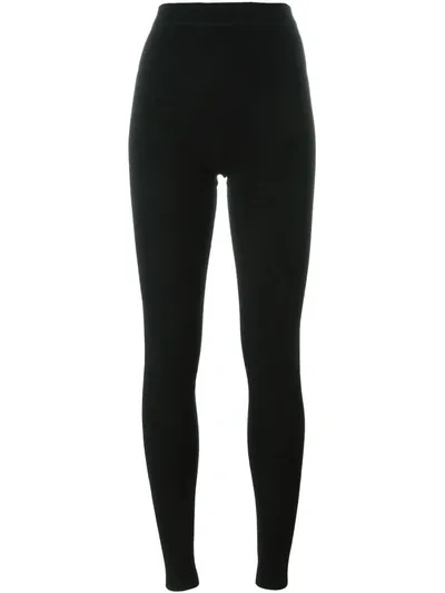 N•peal Mélange Cashmere And Silk-blend Leggings In Black